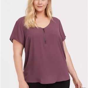Torrid Georgette Zip-Front‎ Blouse
